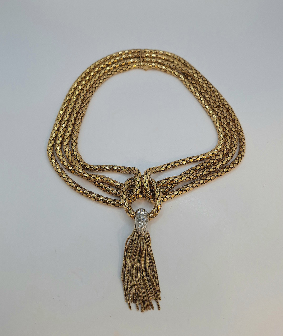 Collana oro diamantini