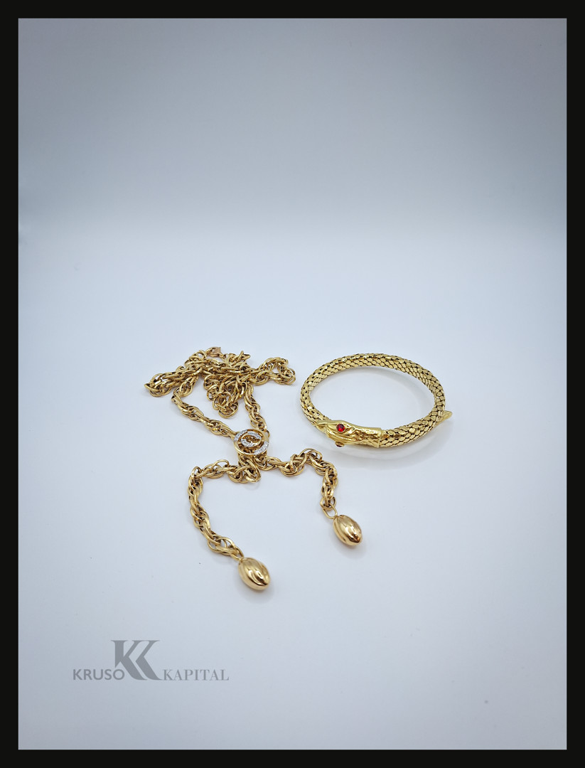 Bracciale e collana oro pietre 
