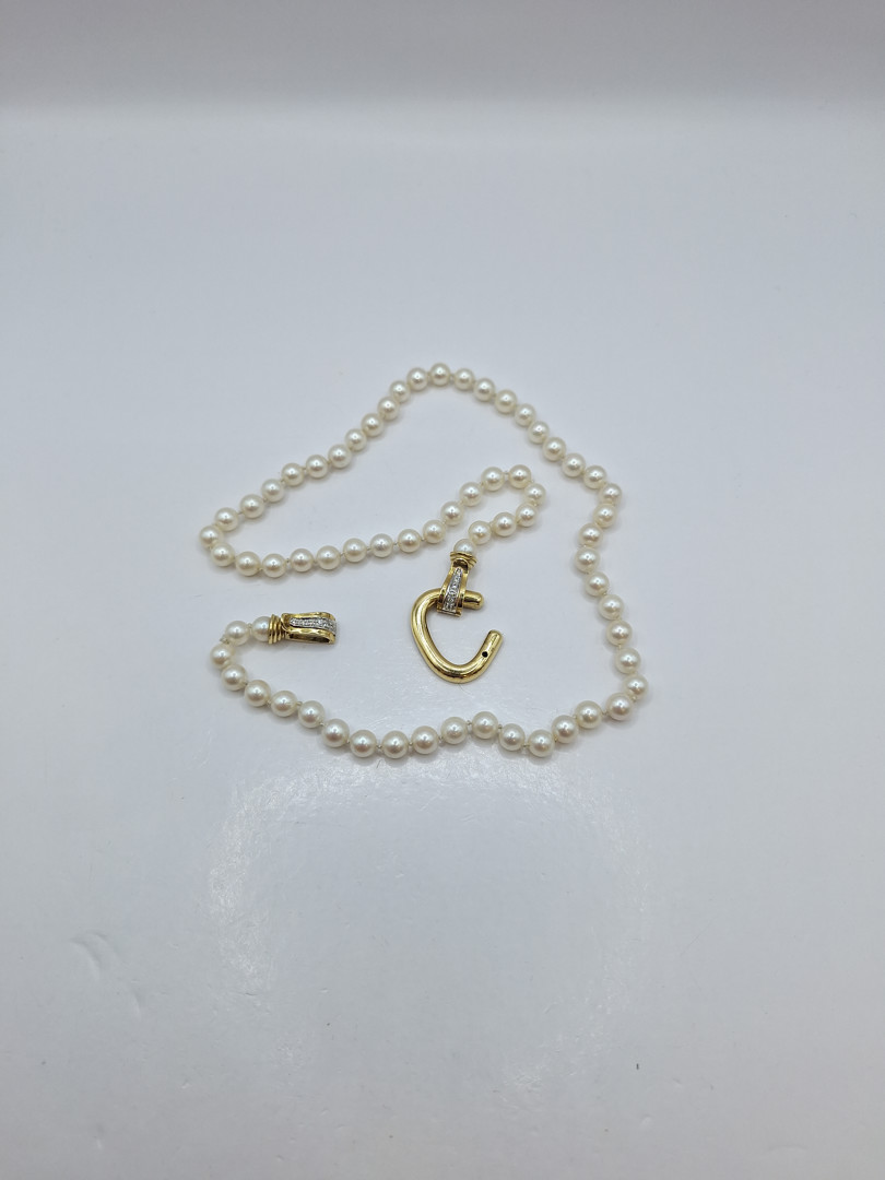Collana perle oro diamantini