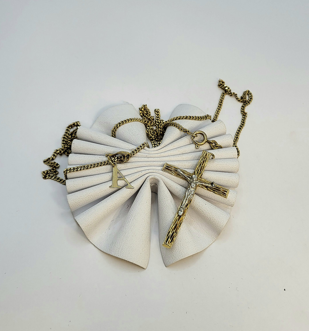 Collana croce ciondolo oro