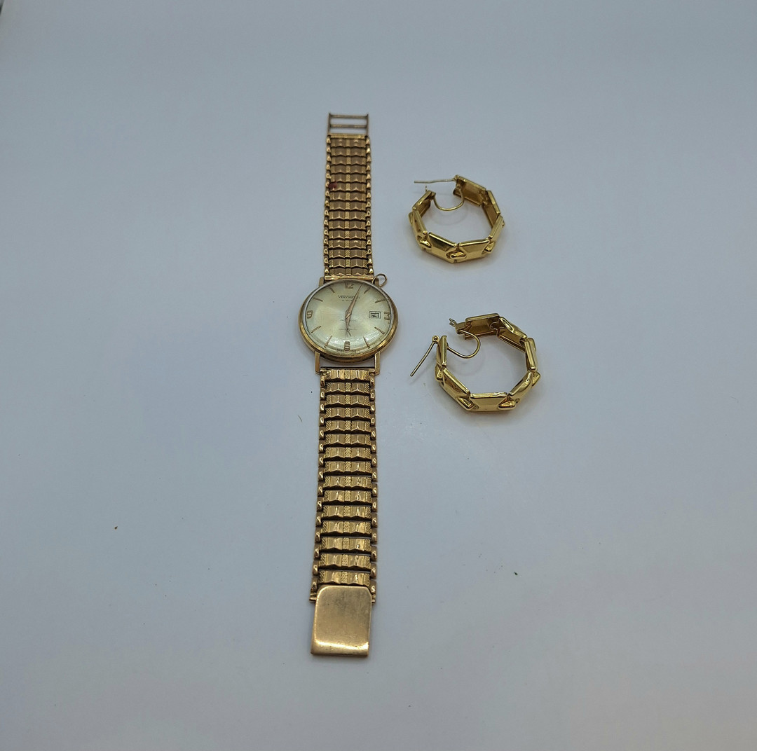 Orologio e paio orecchini oro
