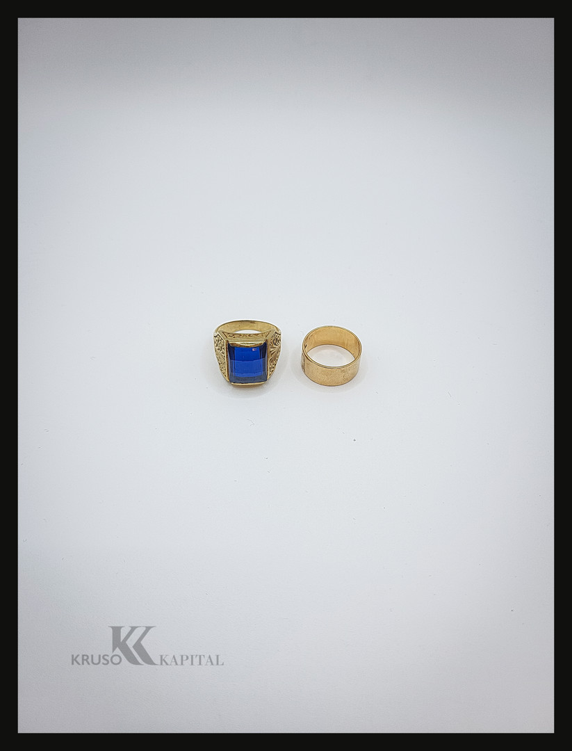 Due anelli oro pietra