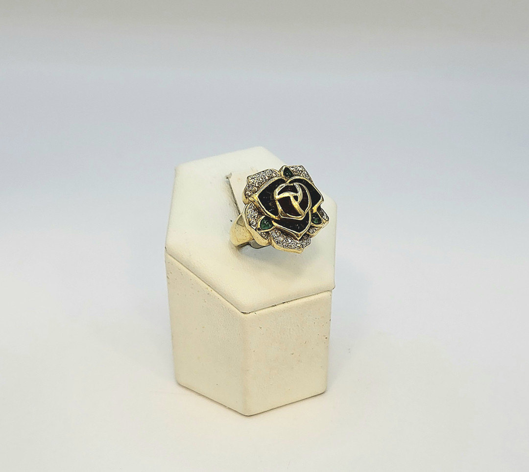 Anello oro pietre diamantini