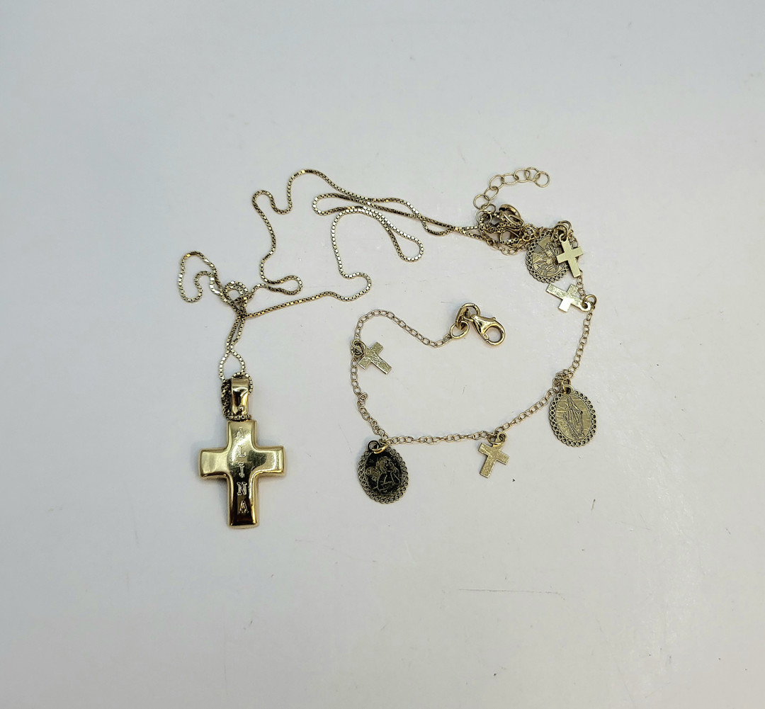 Catenina bracciale croce oro