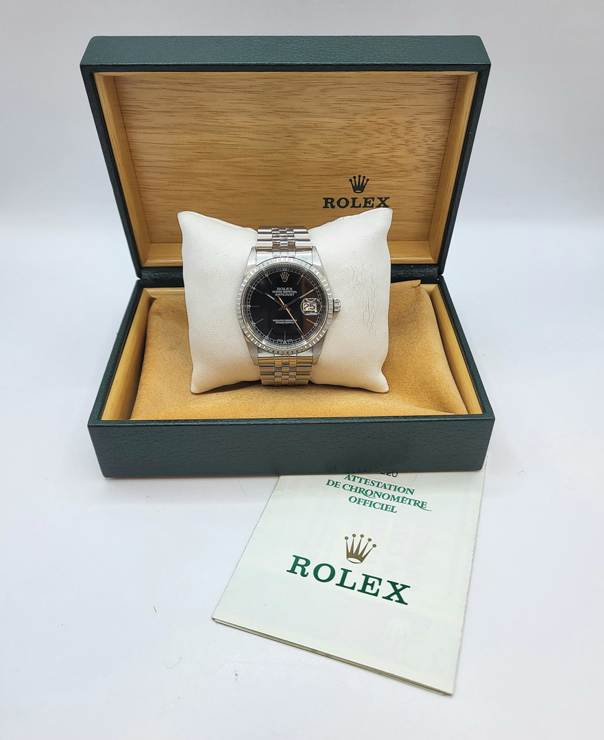 Orologio acciaio Rolex Datejust con scatola e garanzia a corredo