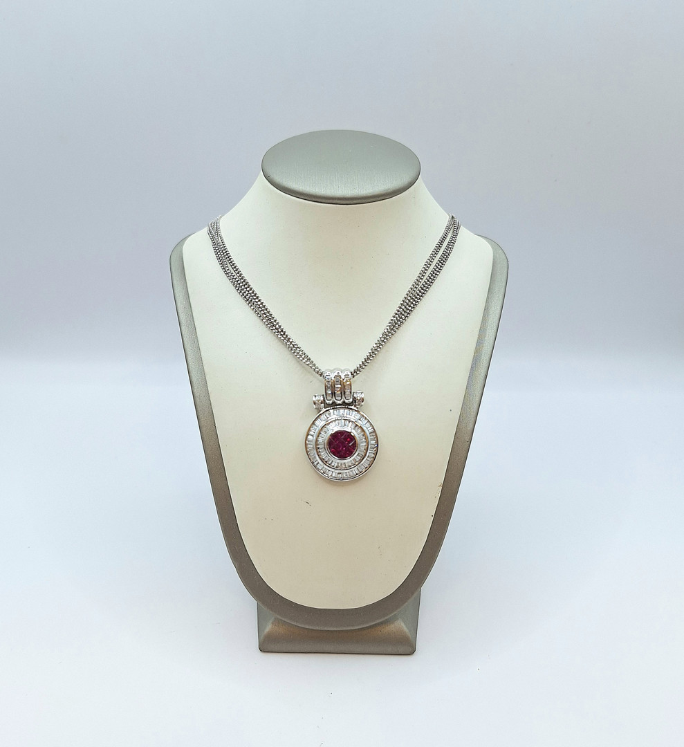 Collana ciondolo oro pietre diamantini