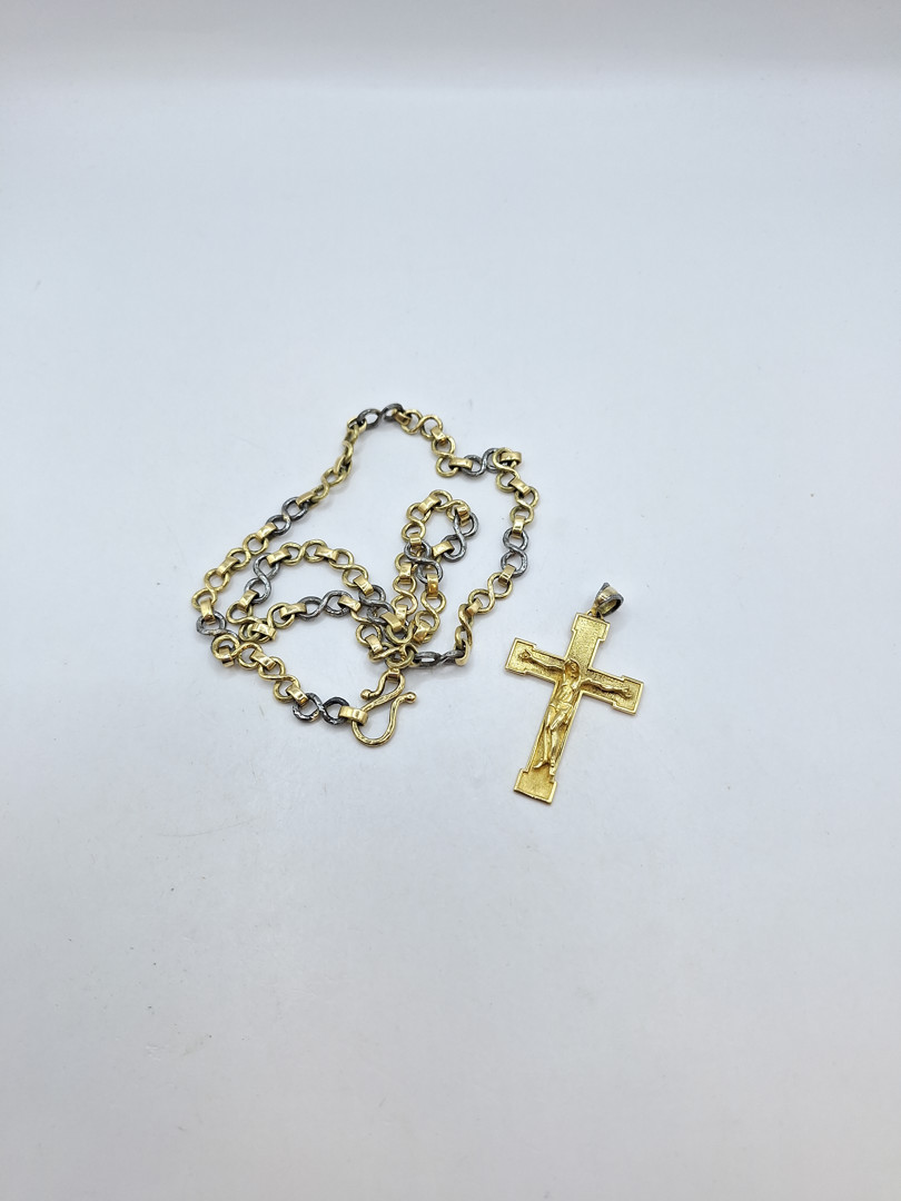 Collana croce oro argento