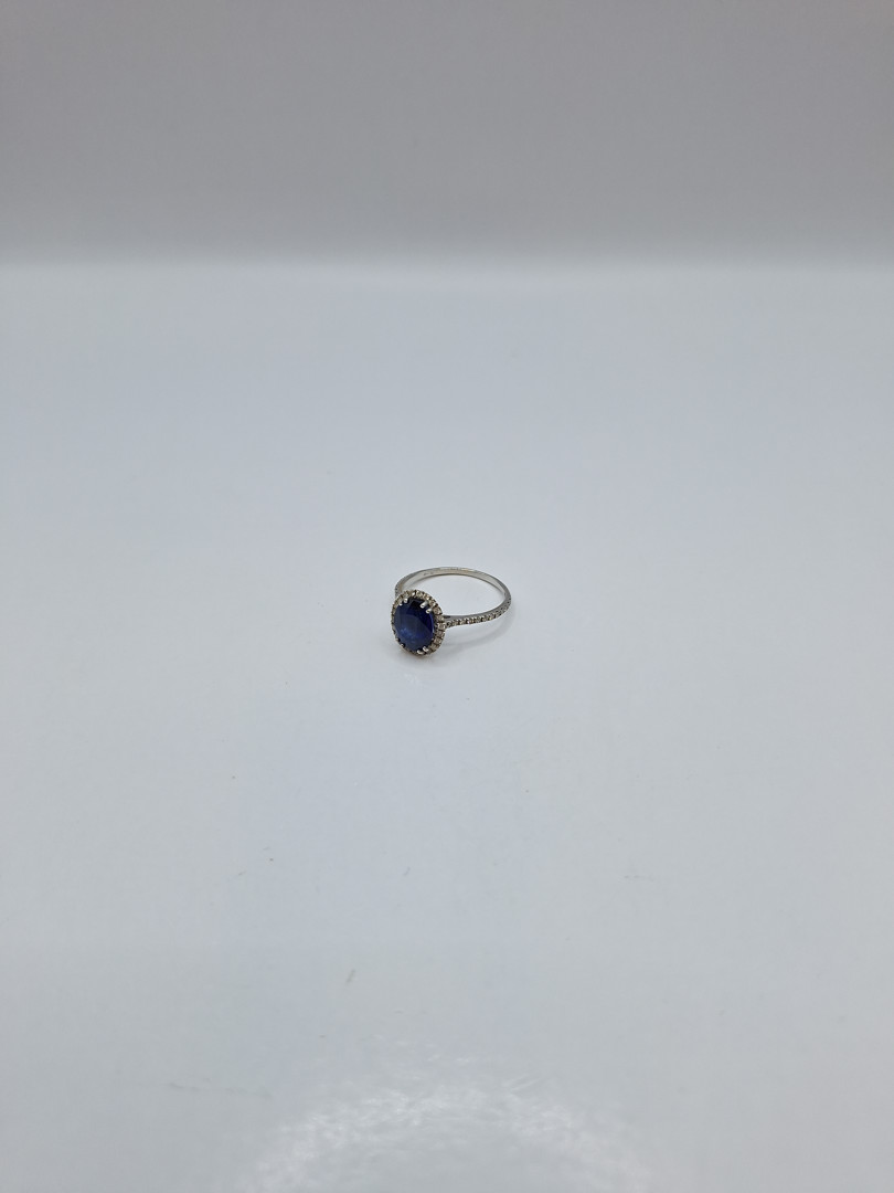 Anello oro diamantini pietra 