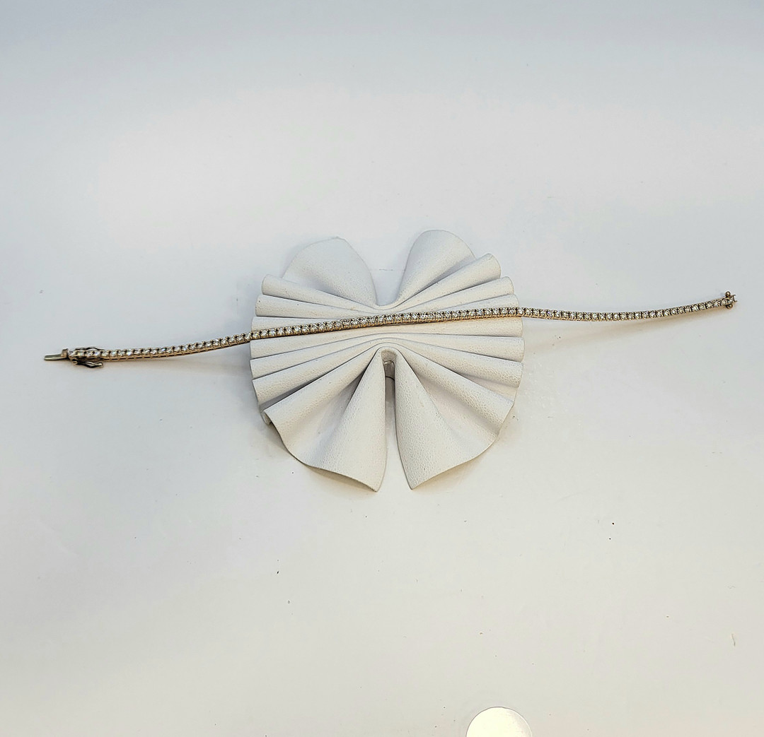 Bracciale tennis oro rosa diamanti