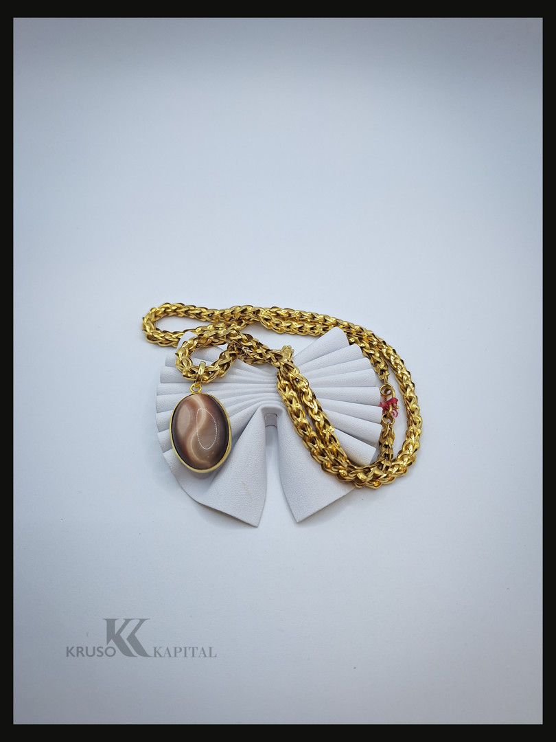 Collana e ciondolo oro pietra 