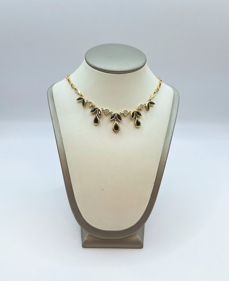 Collana oro diamanti pietre