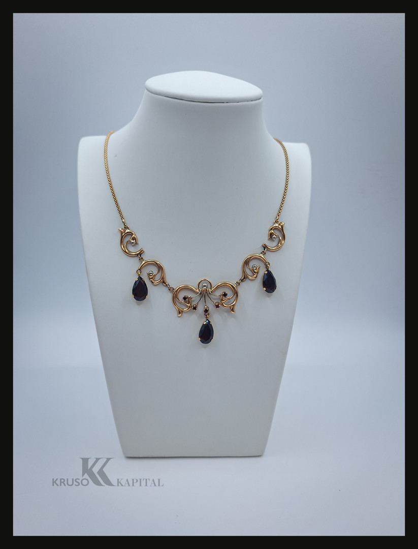 Collana oro pietre