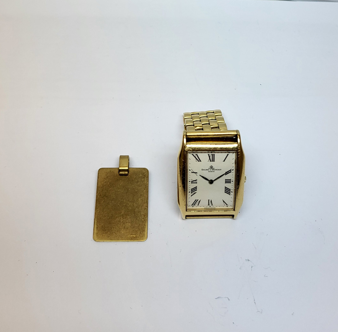 Fotomedaglia e orologio Baume & Mercier oro