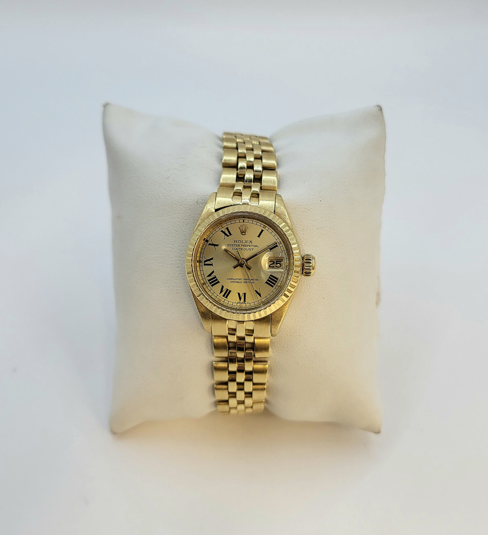 Bracciale con orologio oro Rolex Datejust movimento automatico
