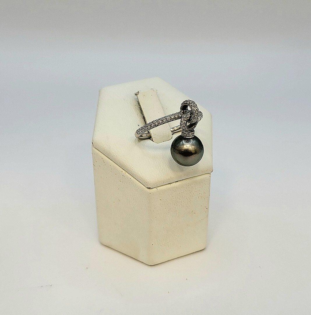 Anello oro diamanti perla