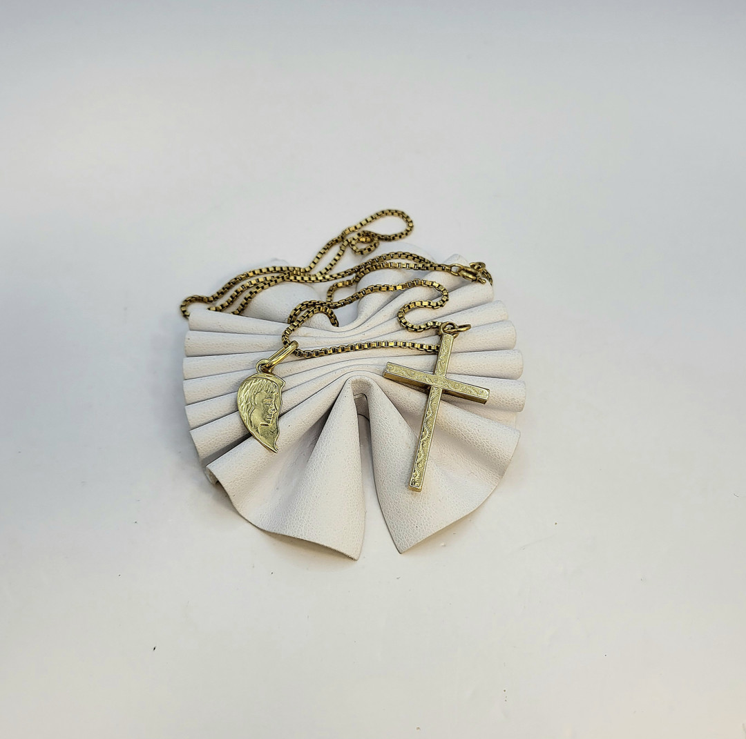 Collana croce ciondolo oro 