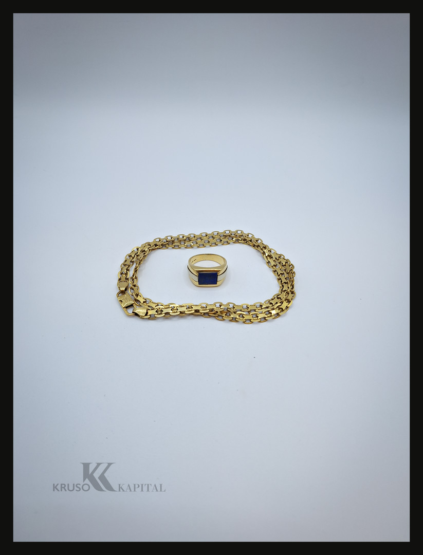 Collana anello oro pietra
