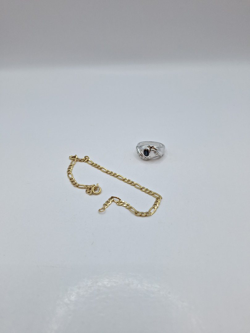Anello e bracciale oro pietra diamantini