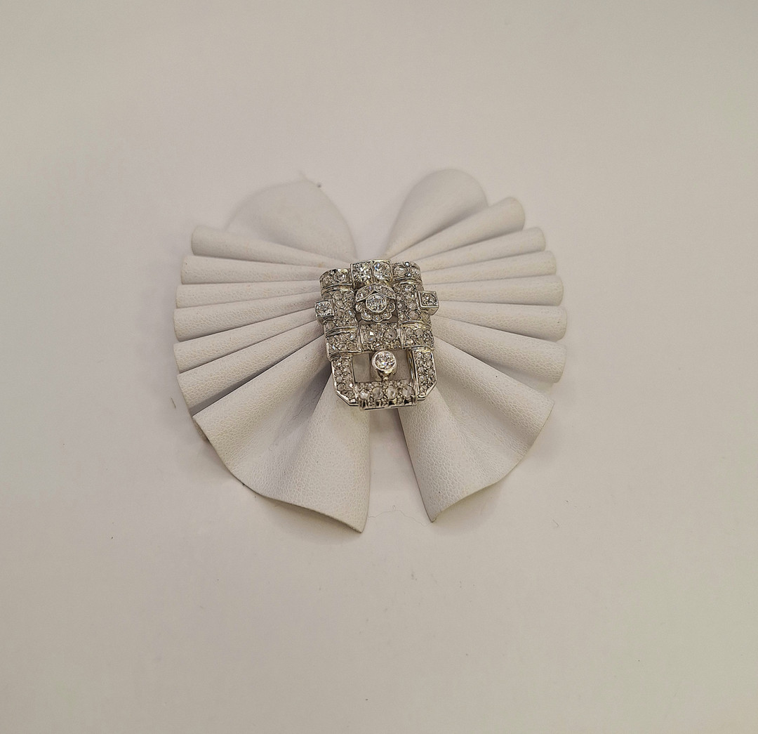 Spilla platino oro diamanti