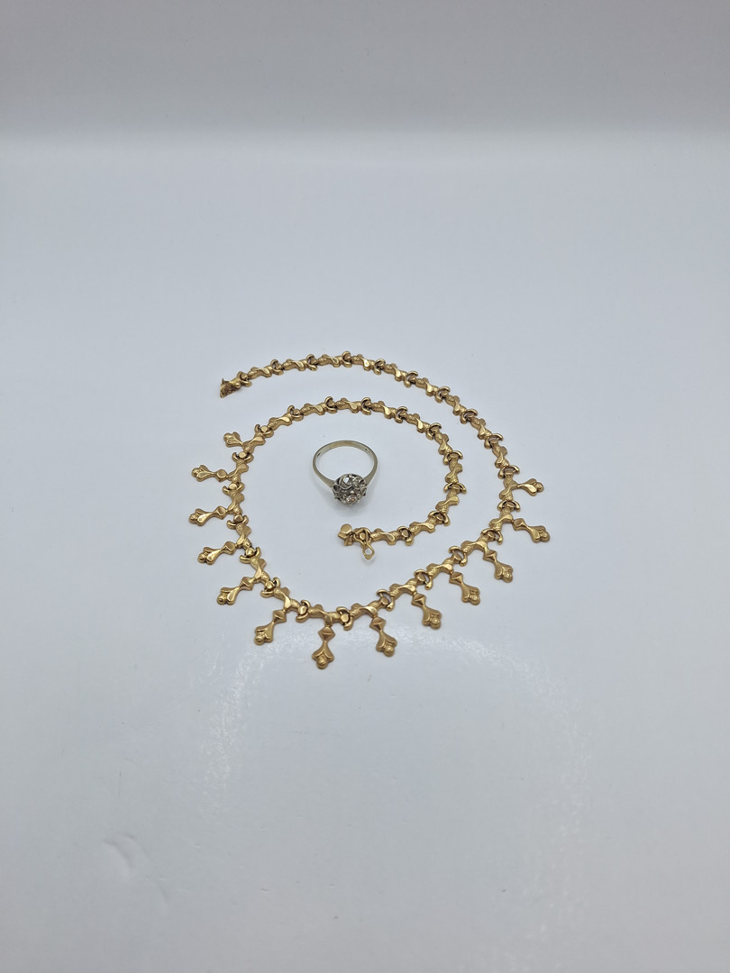 Collana anello oro diamantino