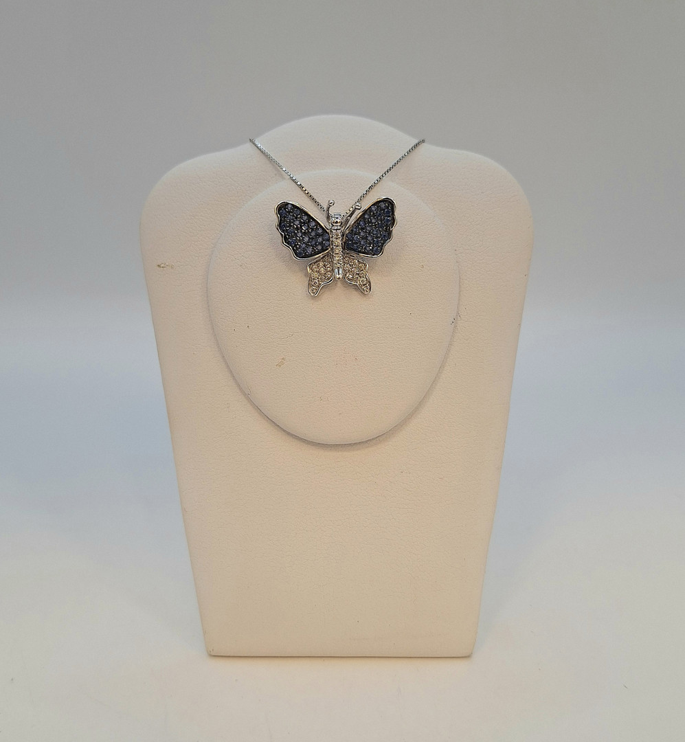 Catenina con ciondolo oro pietre diamantini