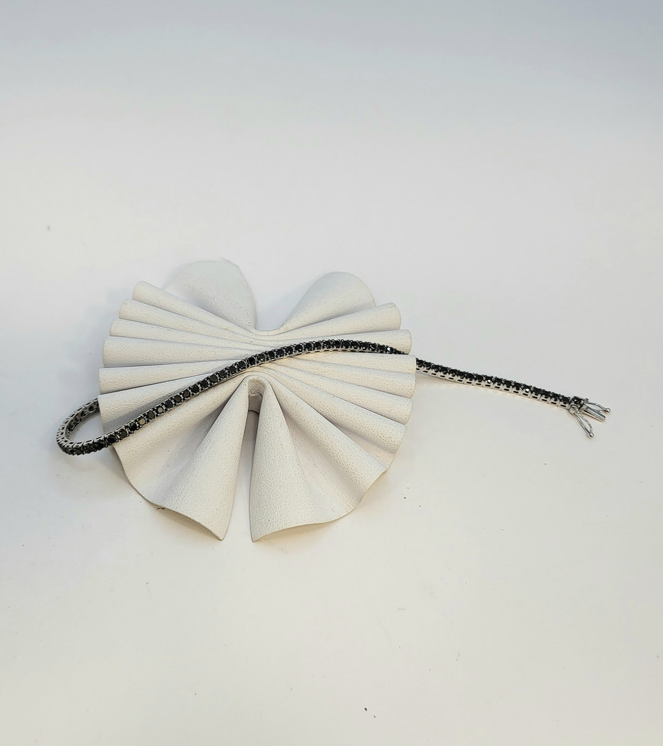 Bracciale tennis oro diamantini neri 