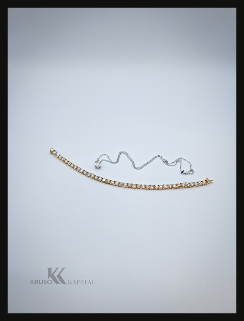 Bracciale e collana in oro pietre