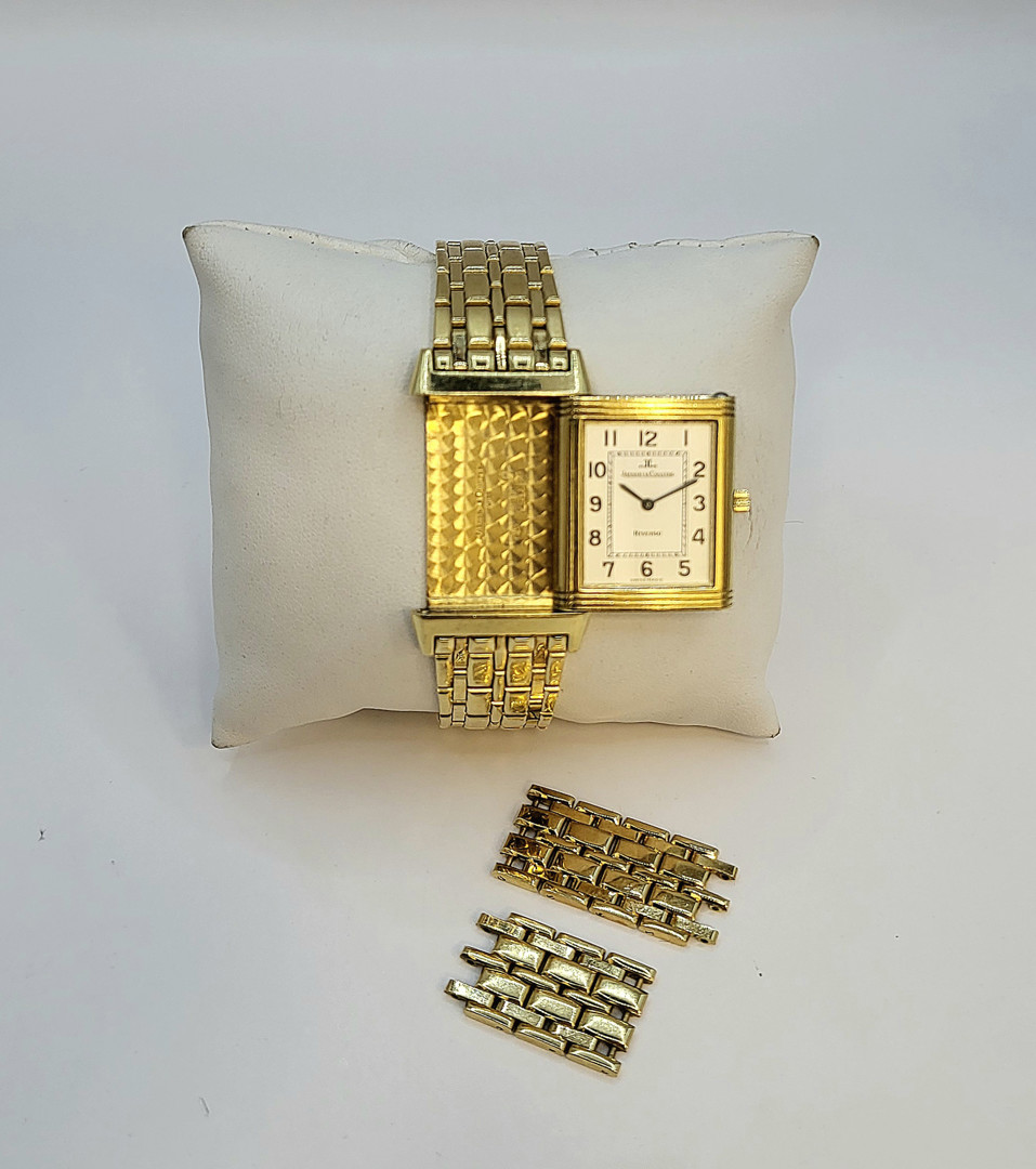 Bracciale con orologio oro Jaeger-LeCoultre Reverso manuale