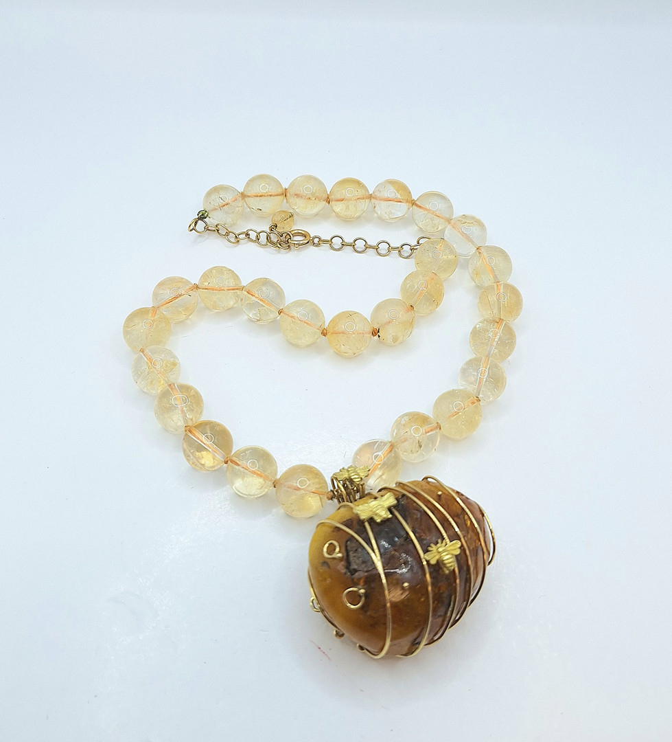 Collana oro pietre