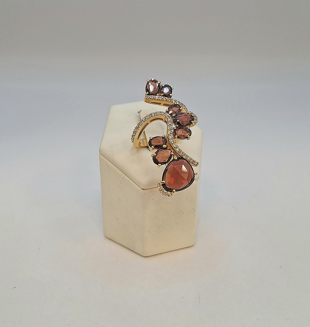 Anello oro pietre diamantini 