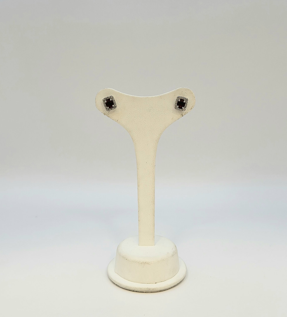 Paio orecchini oro pietre diamantini