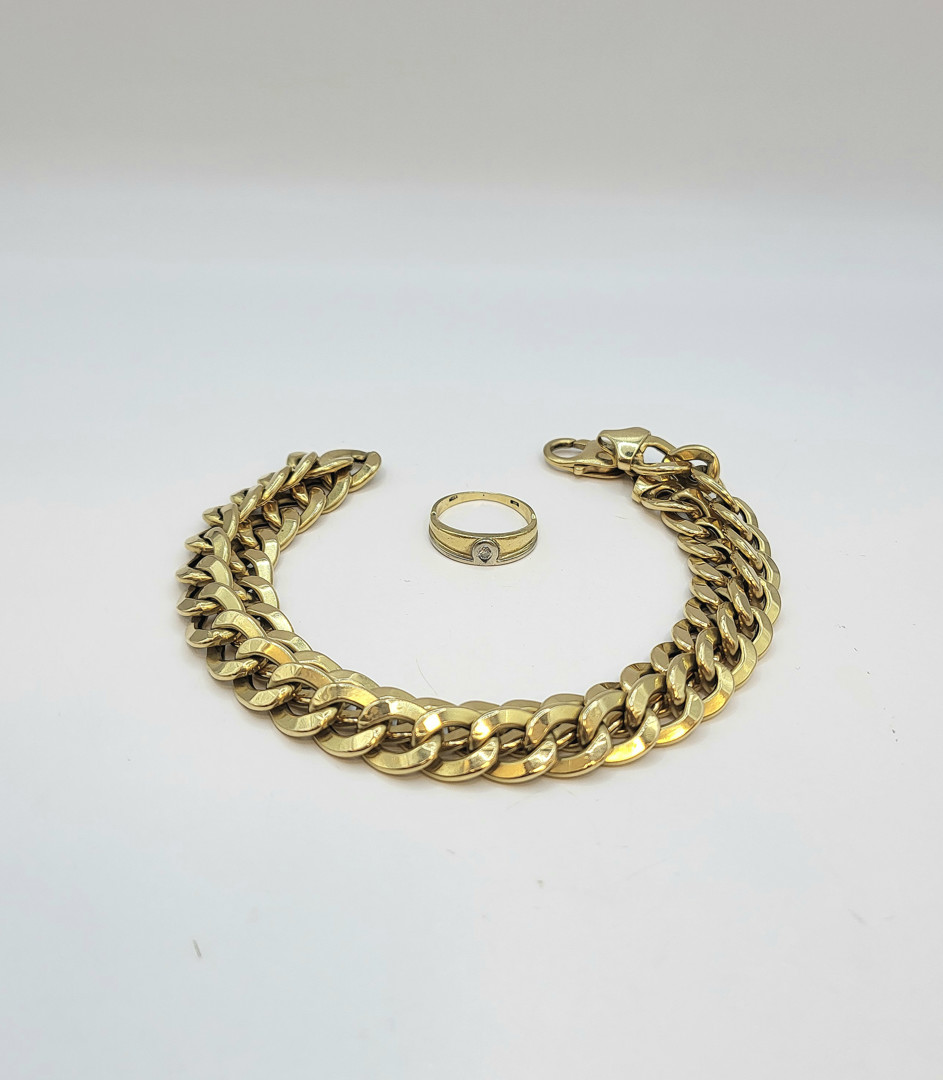 Collana e anello oro diamantino
