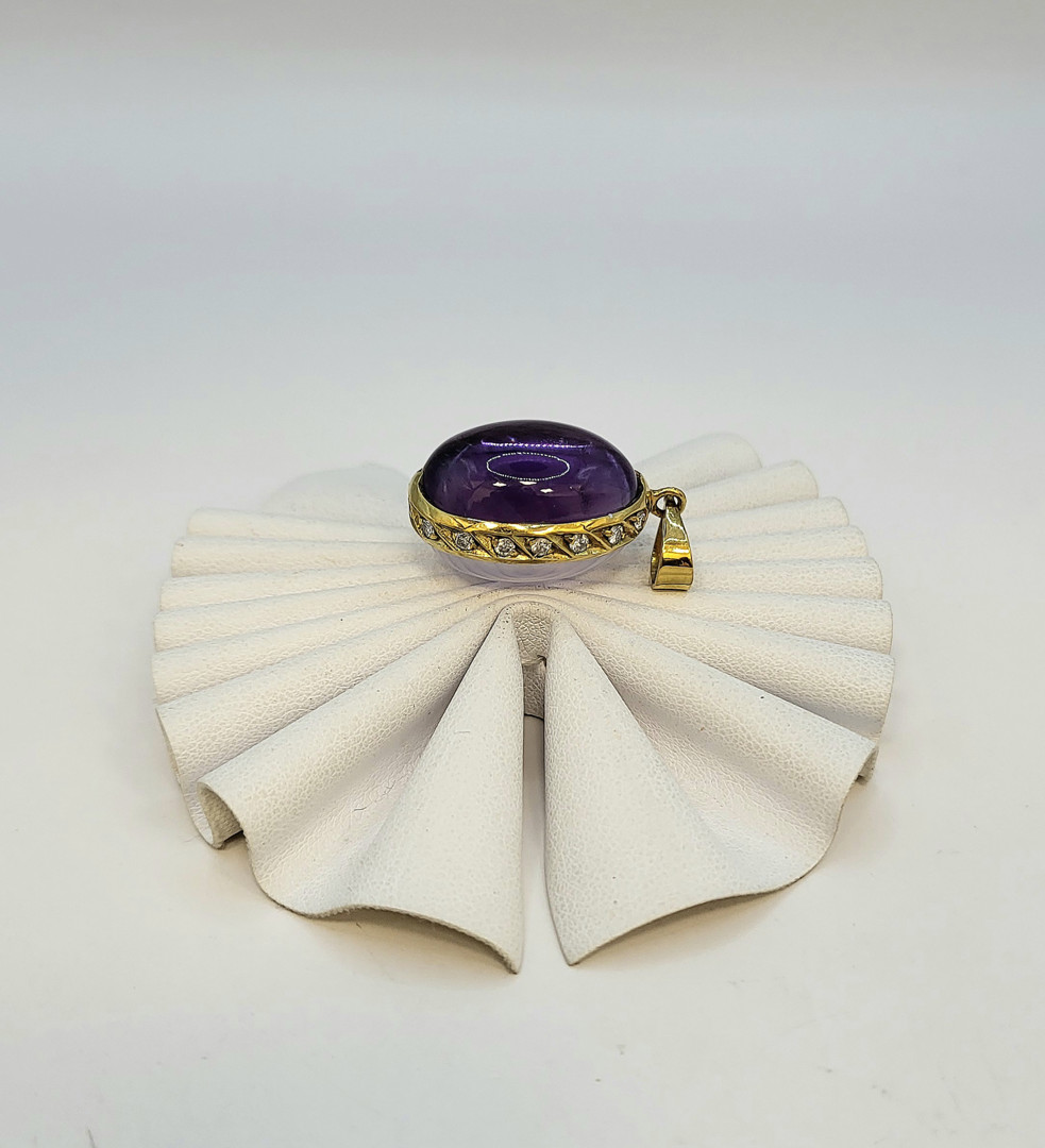 Ciondolo oro pietre diamantini