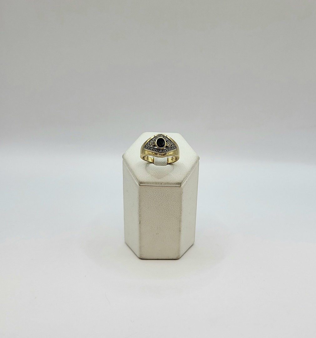 Anello oro pietra diamantini