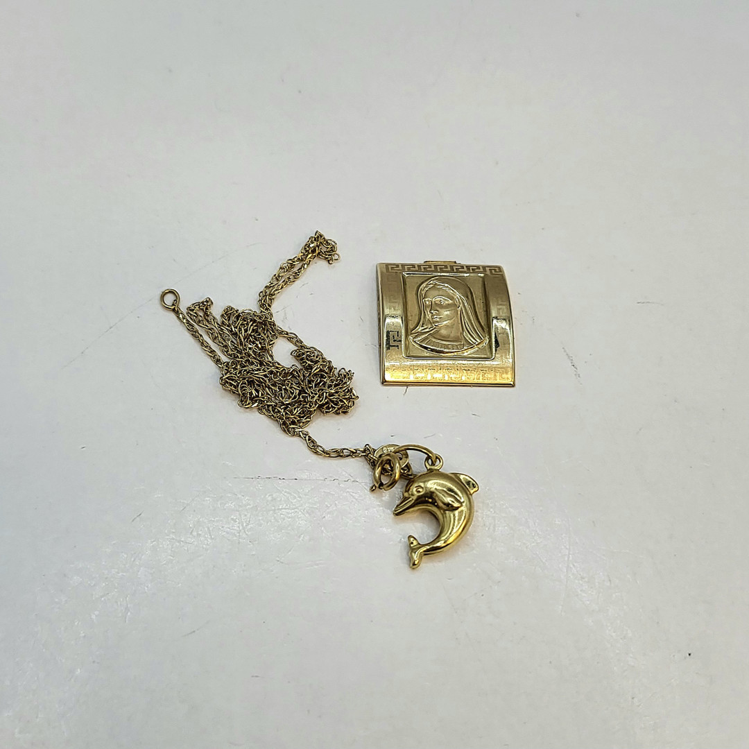 Catenina e due ciondoli oro 