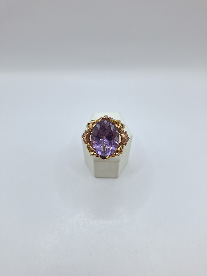 Anello oro diamanti pietre