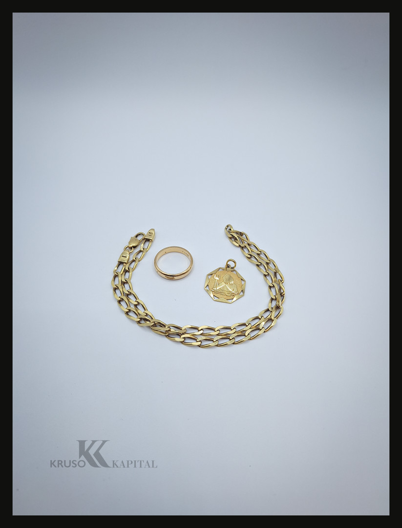 Collana anello e ciondolo oro 