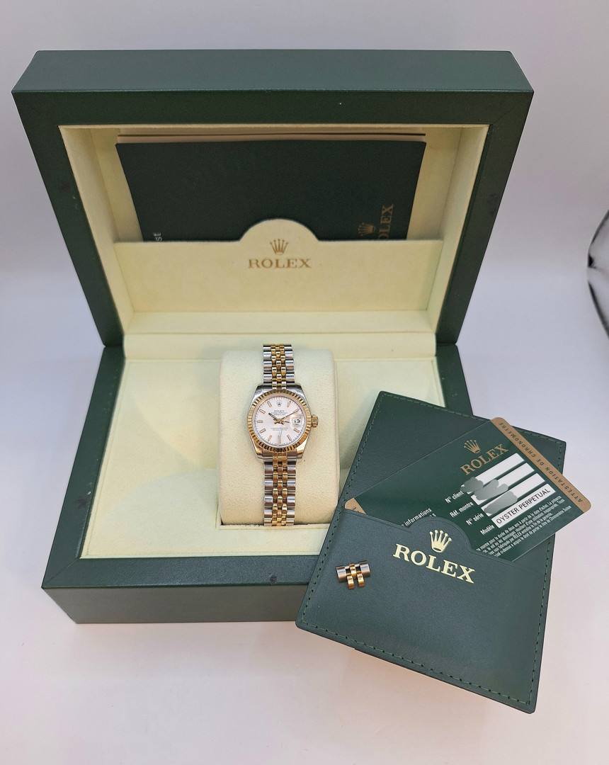 Orologio acciaio e oro Rolex Datejust Lady scatola garanzia e maglia aggiuntiva a corredo