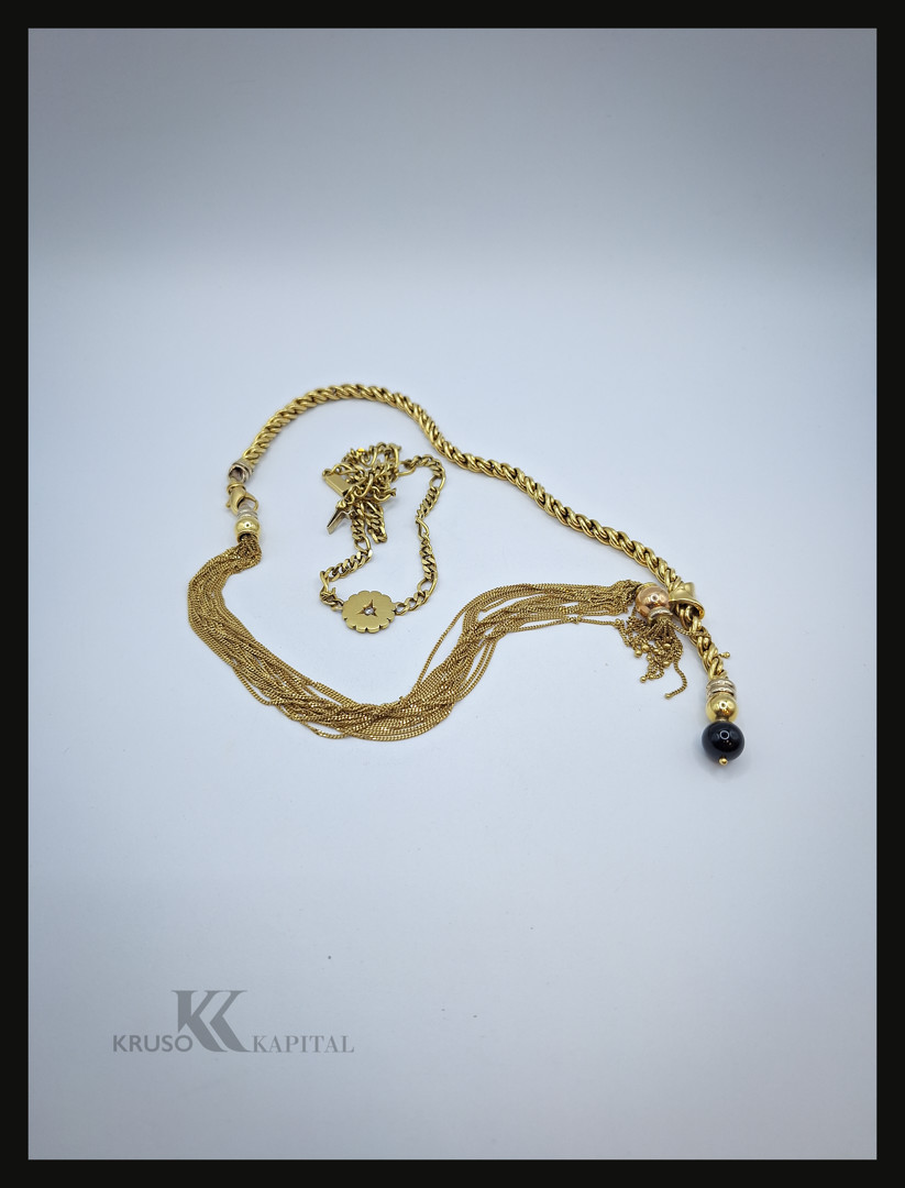 Due collane oro pietra diamantino