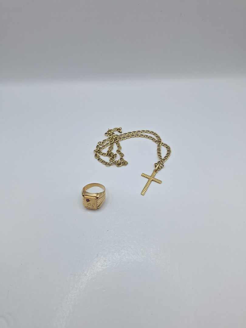 Collana ciondolo anello oro pietra
