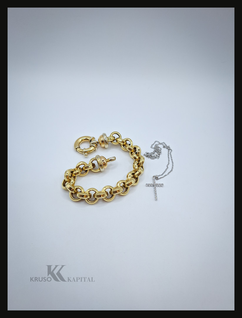 Bracciale catenina e ciondolo in oro diamanti