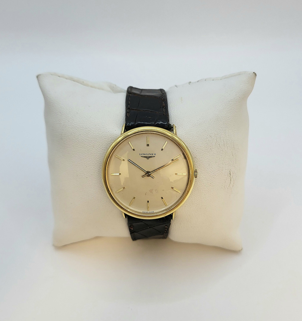 Orologio Longines manuale oro cinturino pelle