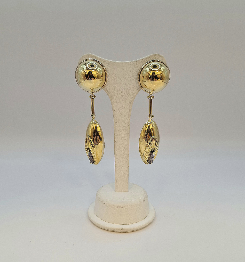 Paio orecchini oro pietre