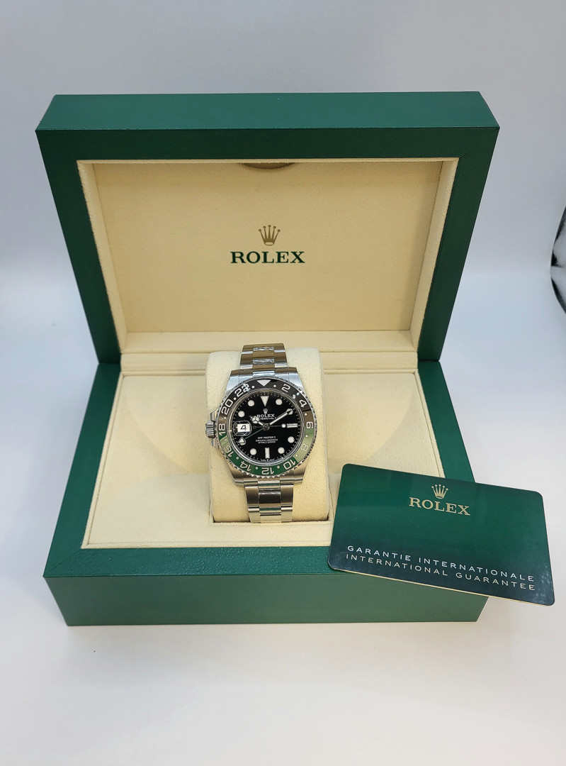 Bracciale con orologio acciaio Rolex GMT MASTER II automatico scatola garanzia 