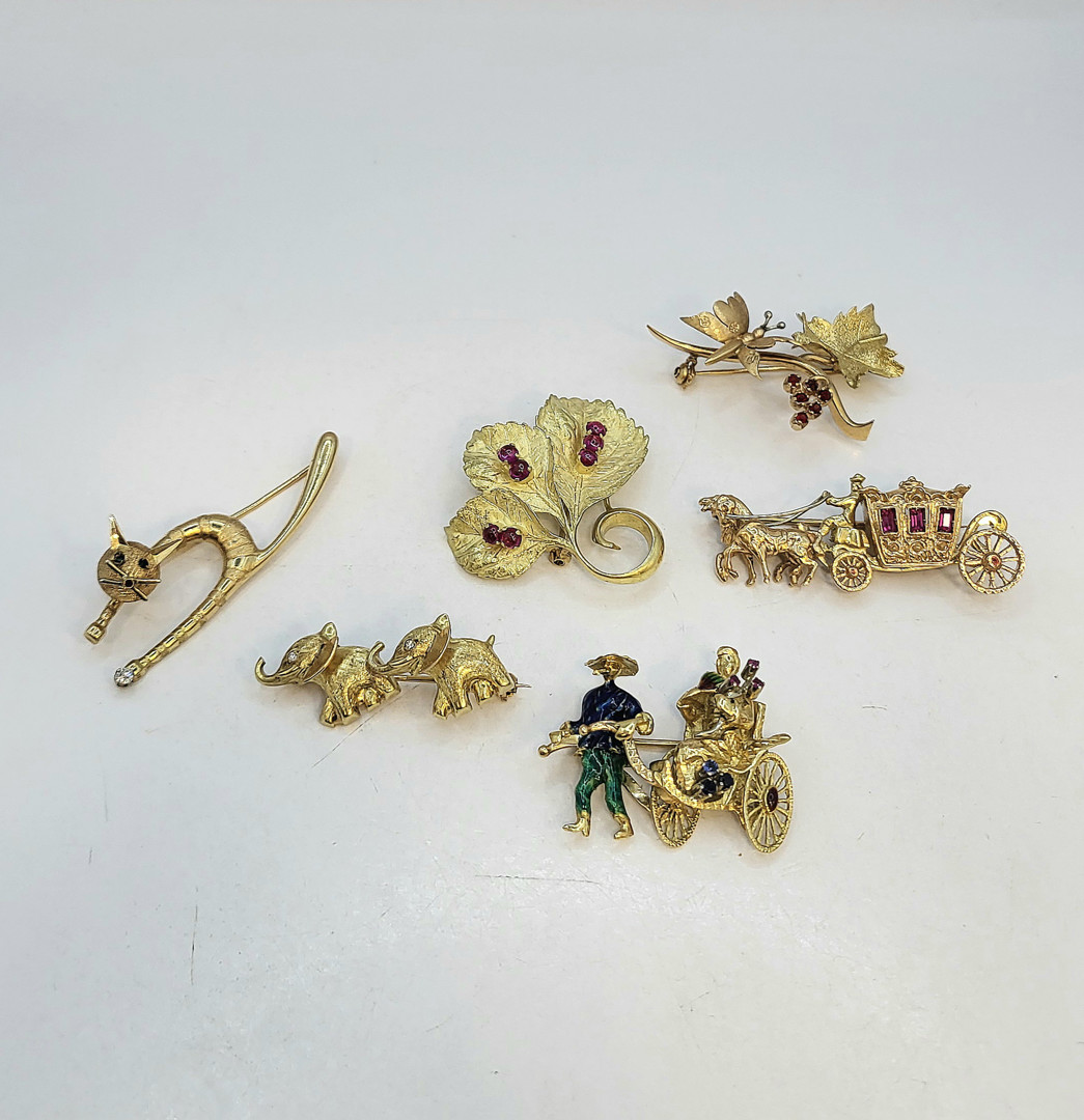 Sei spille oro diamanti pietre