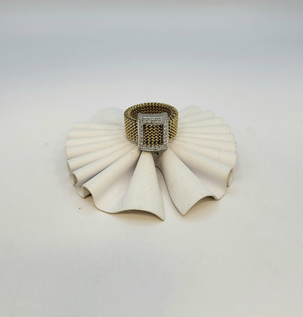 Anello a fascia morbida oro e diamantini