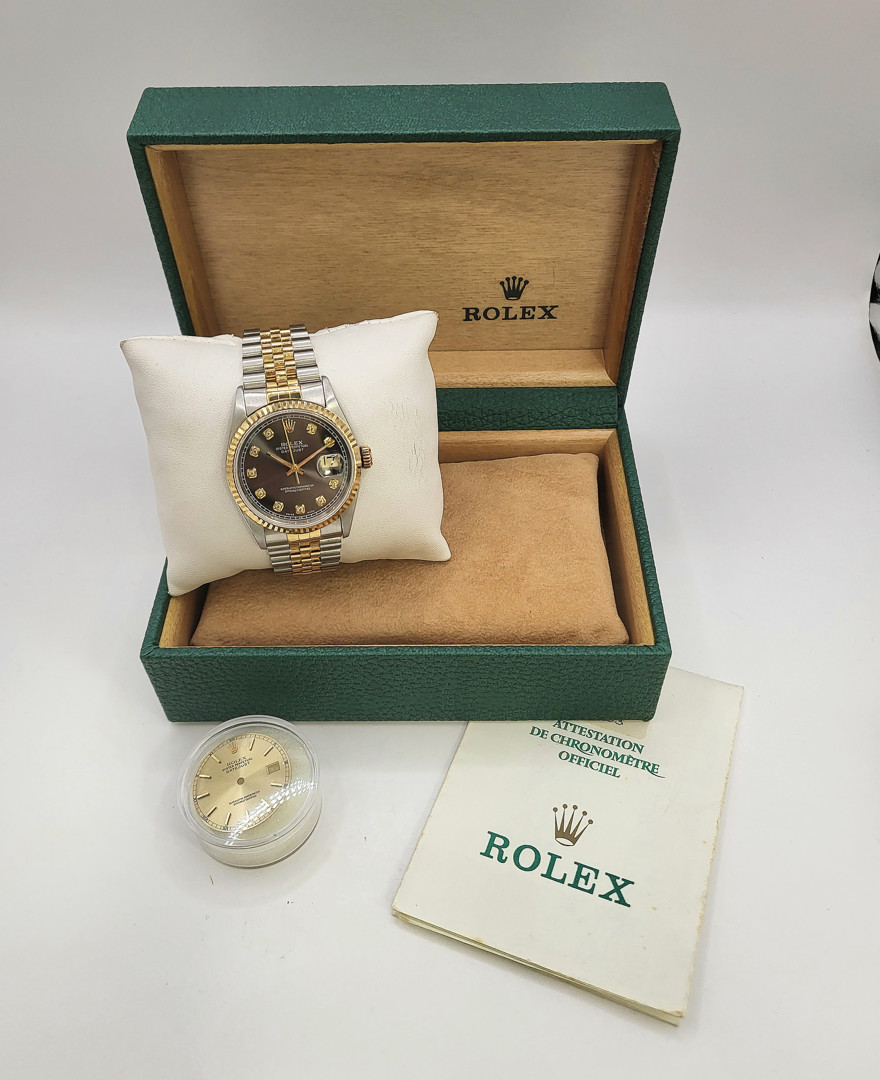 Orologio acciaio oro indici con diamanti