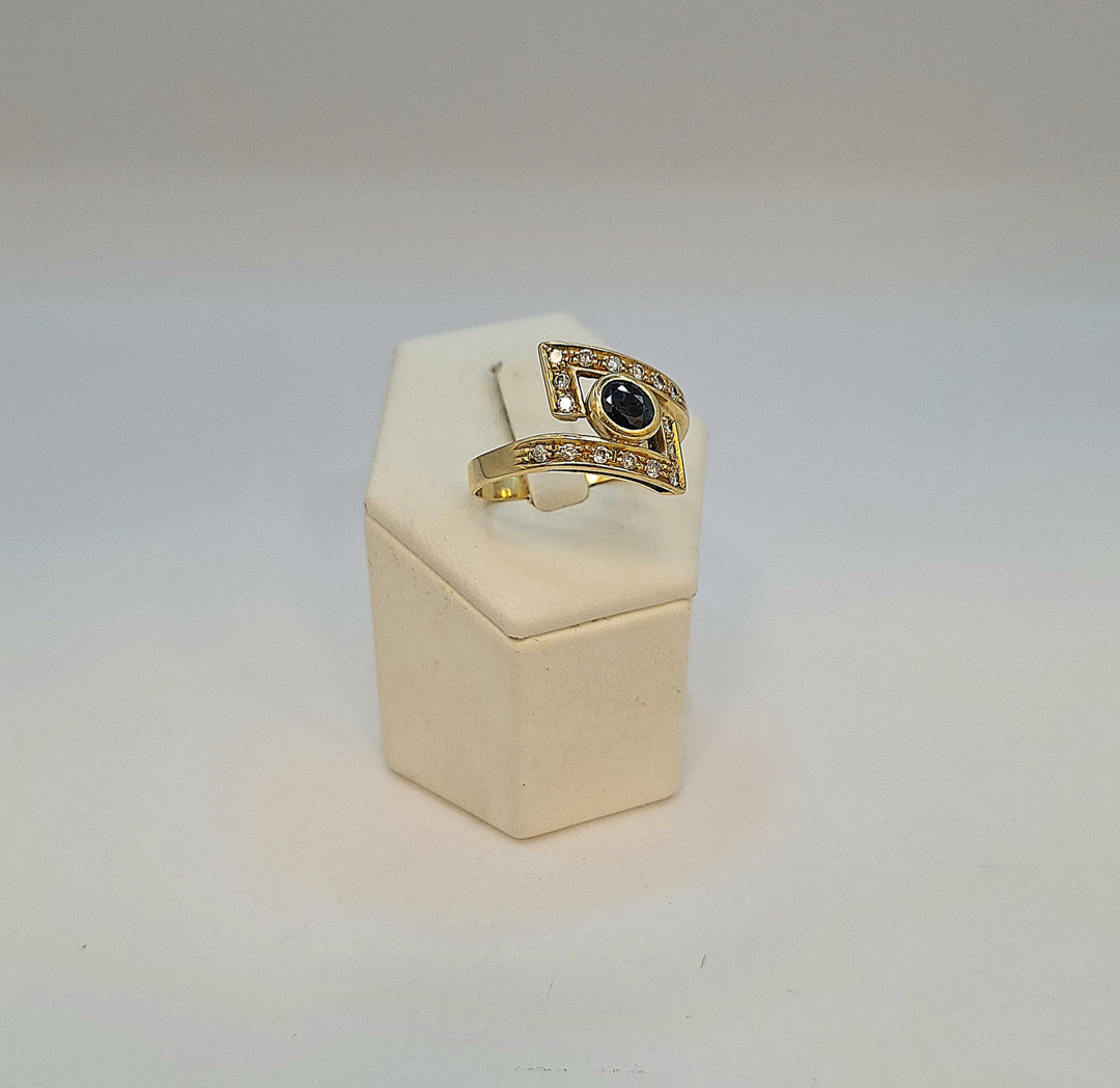 Anello oro diamantini pietra