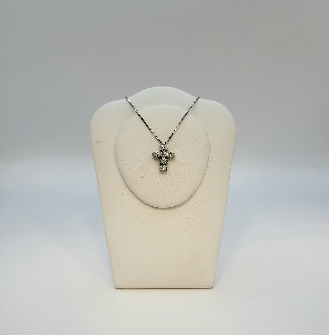 Catenina con croce a firma Damiani oro diamanti