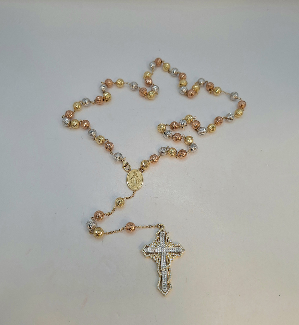 Rosario oro pietre